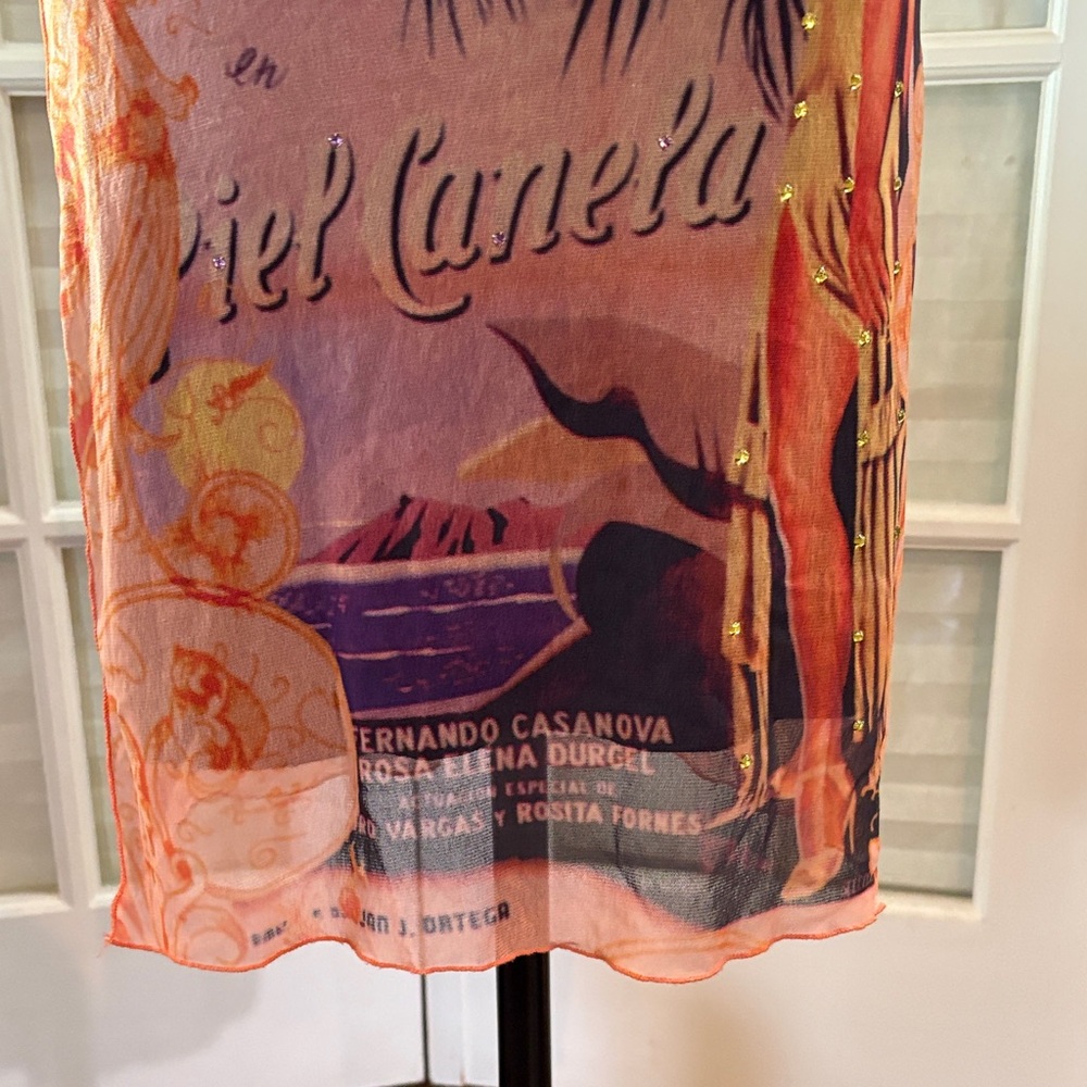 Stylish Graphic Pencil Skirt - Orange - Picture 7 of 8